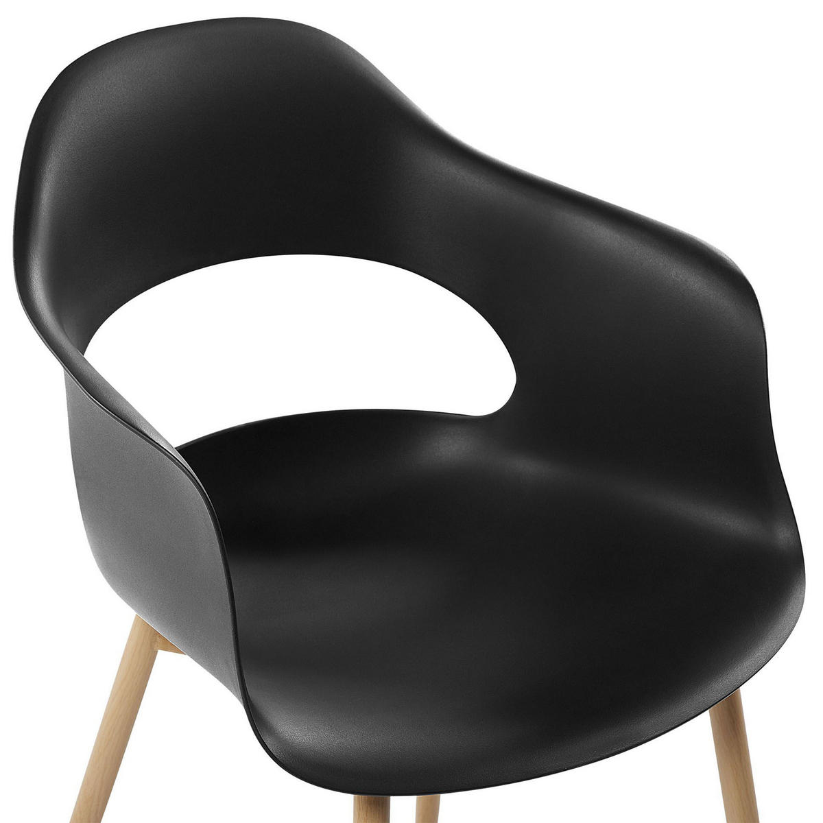ESSZIMMERSTUHL 2er-Set Kunststoff Schwarz Utica - Schwarz, Kunststoff/Metall (54/81/47cm) - Beliani