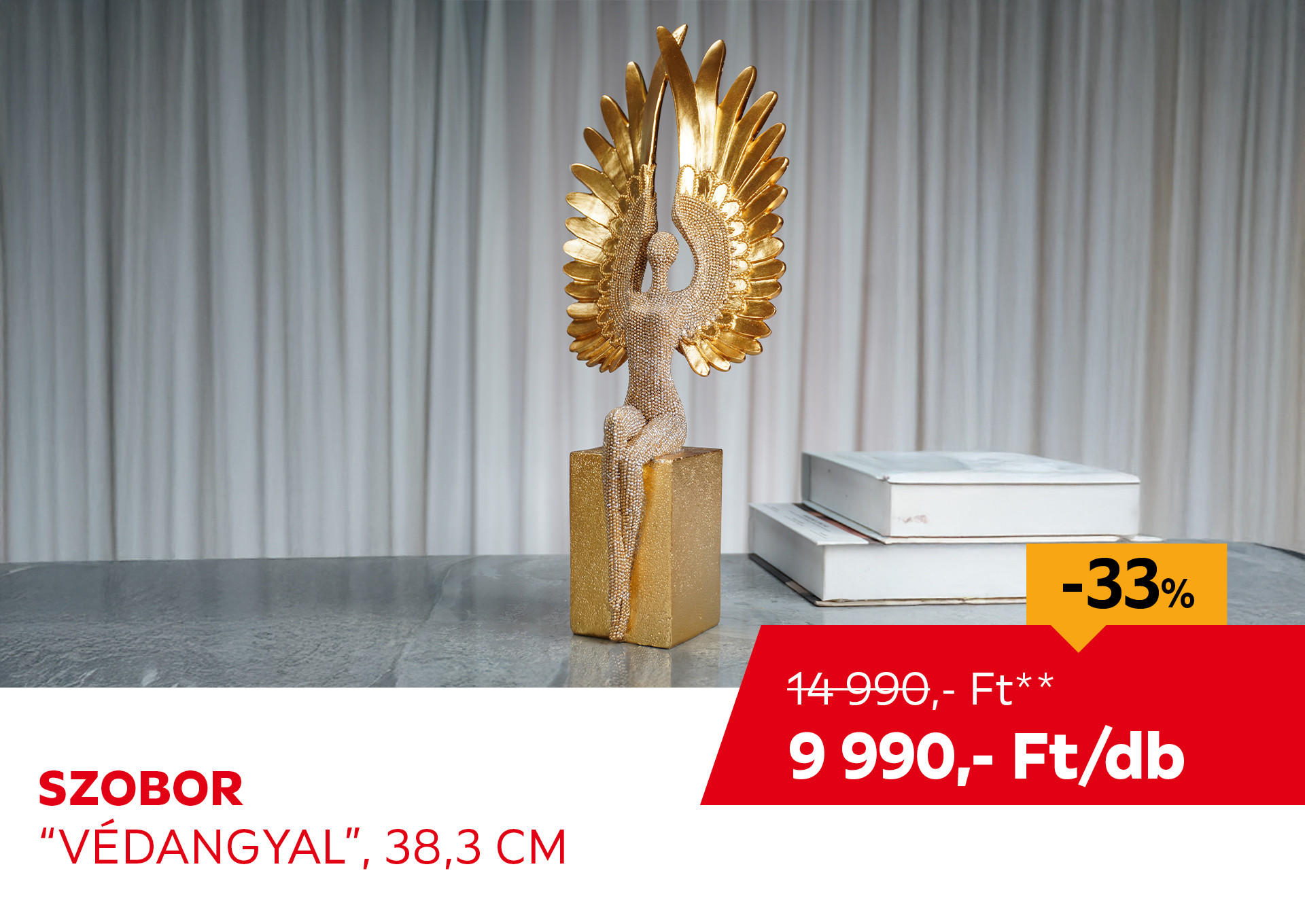 Szobor "Védangyal", 38,3 cm Kiemelt termék 14990 Ft.- helyett 9990 Ft.-