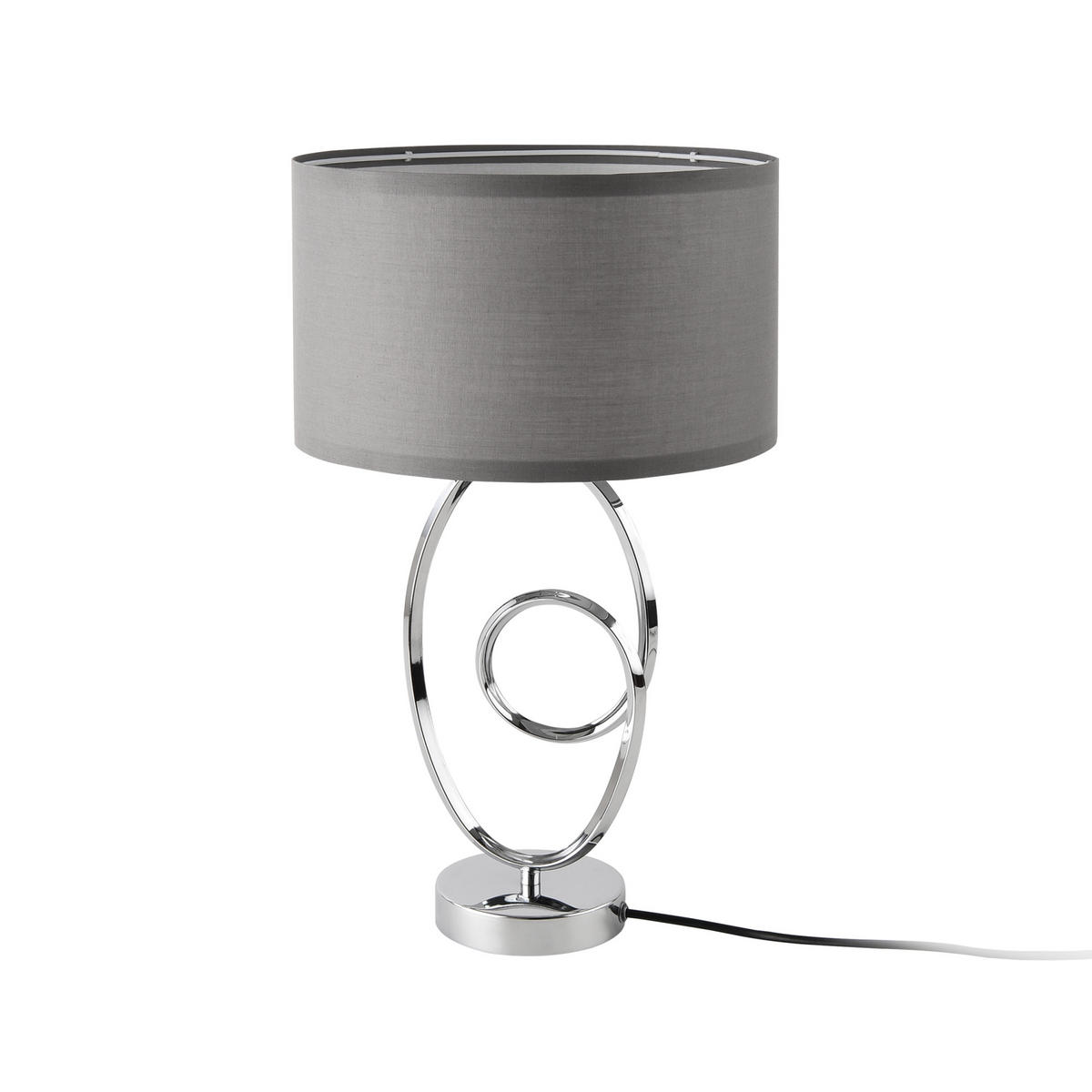 TISCHLAMPE Torquay - Chromfarben/Grau, Textil/Metall (30/30/49.5cm) - lux.pro