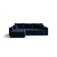 ECKSOFA mit Schlaffunktion MILO L Monolith 77 Links - Blau, Textil (280/175cm) - Bedante