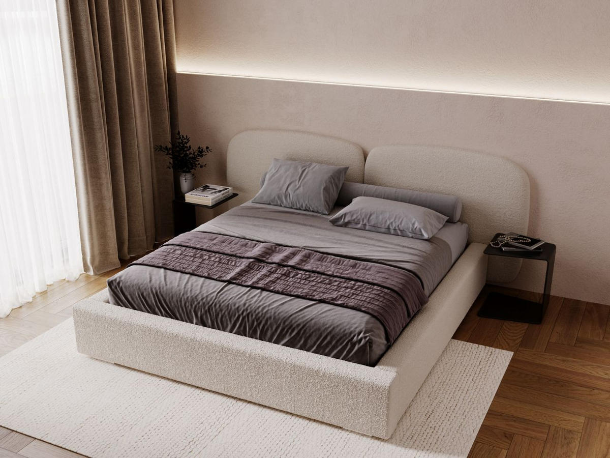 POLSTERBETT Palermo 160x200 Beige - Beige, Textil (160/200cm) - Graingold