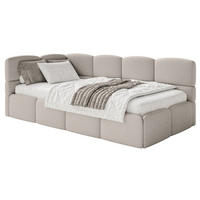 JUGENDBETT Cloudy links Bouclé Greige - Taupe, Kunststoff/Textil (90/200cm) - Selsey