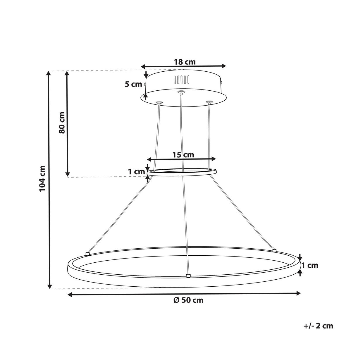 HÄNGELEUCHTE Tano 50/50/104 cm - Goldfarben, Metall (50/50/104cm) - Beliani