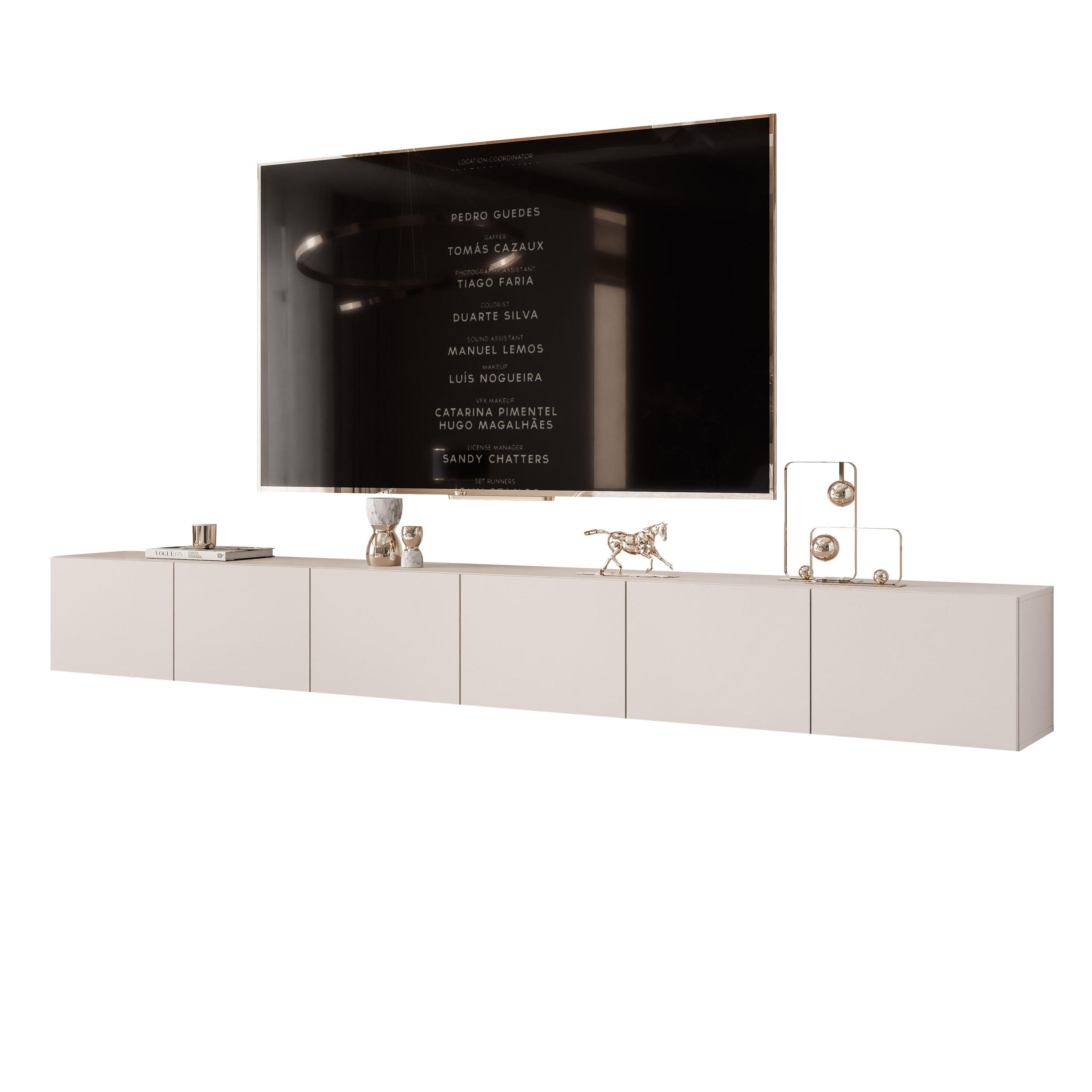 TV-LOWBOARD kaschmir, hängend mit LED-Beleuchtung - Kaschmir, Holzwerkstoff (300/36/40cm) - Idohome