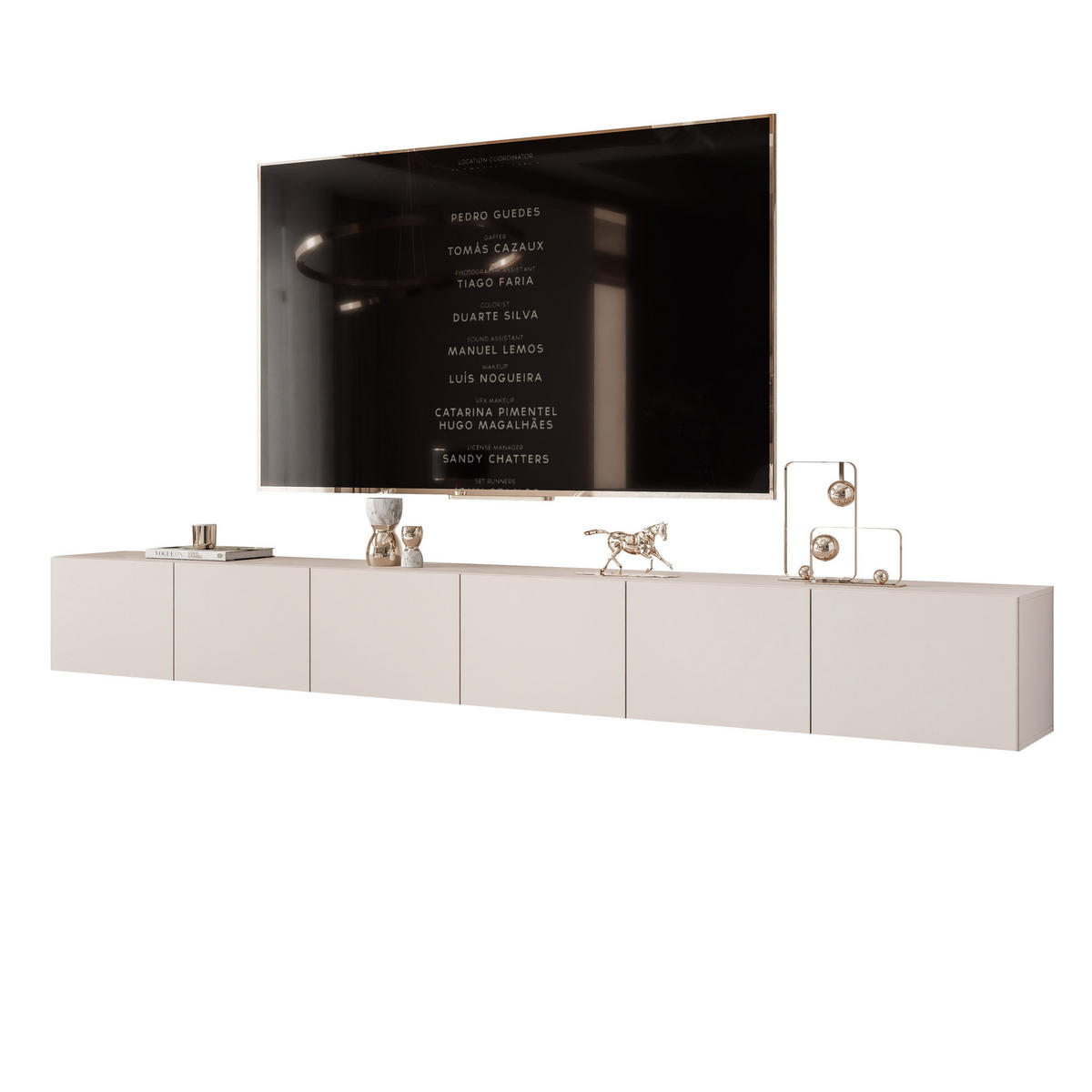 TV-LOWBOARD kaschmir, hängend mit LED-Beleuchtung - Kaschmir, Holzwerkstoff (300/36/40cm) - Idohome