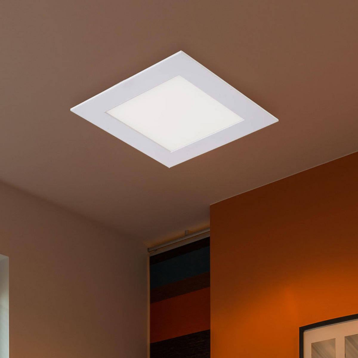 LED DECKENLEUCHTE Einbau Weiß - Weiß, Metall (17/17/1.2cm)