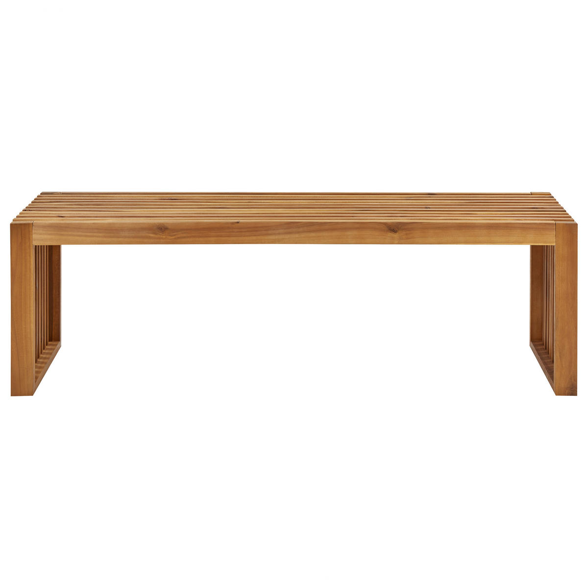 GARTENBÄNKE Heller Holzfarbton Sulzano - Hellbraun, Holz (150/45/40cm) - Beliani