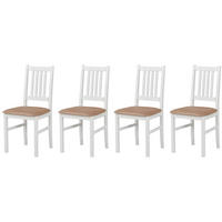 STUHL Bos 1 (4er Set) - Weiß/Cappuccino, Holz (43/94/40cm) - Leaf Design