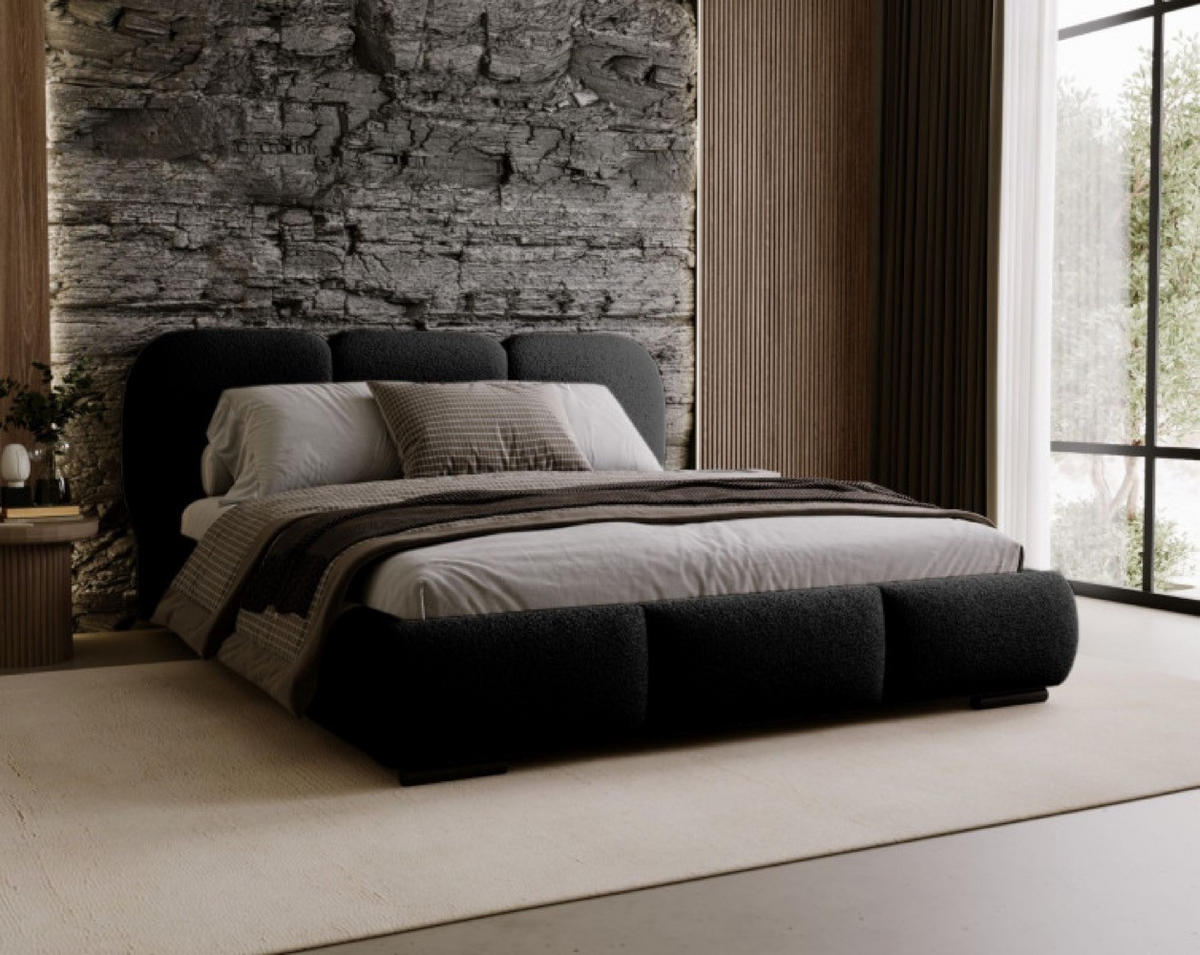 BETT Schwarz ROZA Mit Bettkasten 200x200 cm - Schwarz, Textil (200/200cm) - Sepro Meble