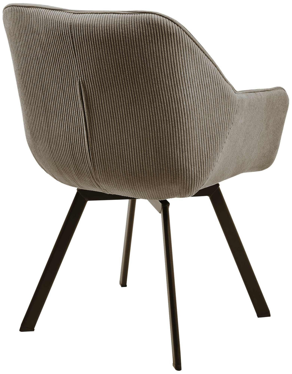 ARMLEHNENSTUHL Cord Braun - Schwarz/Braun, Textil/Metall (60/81/59cm) - CLP