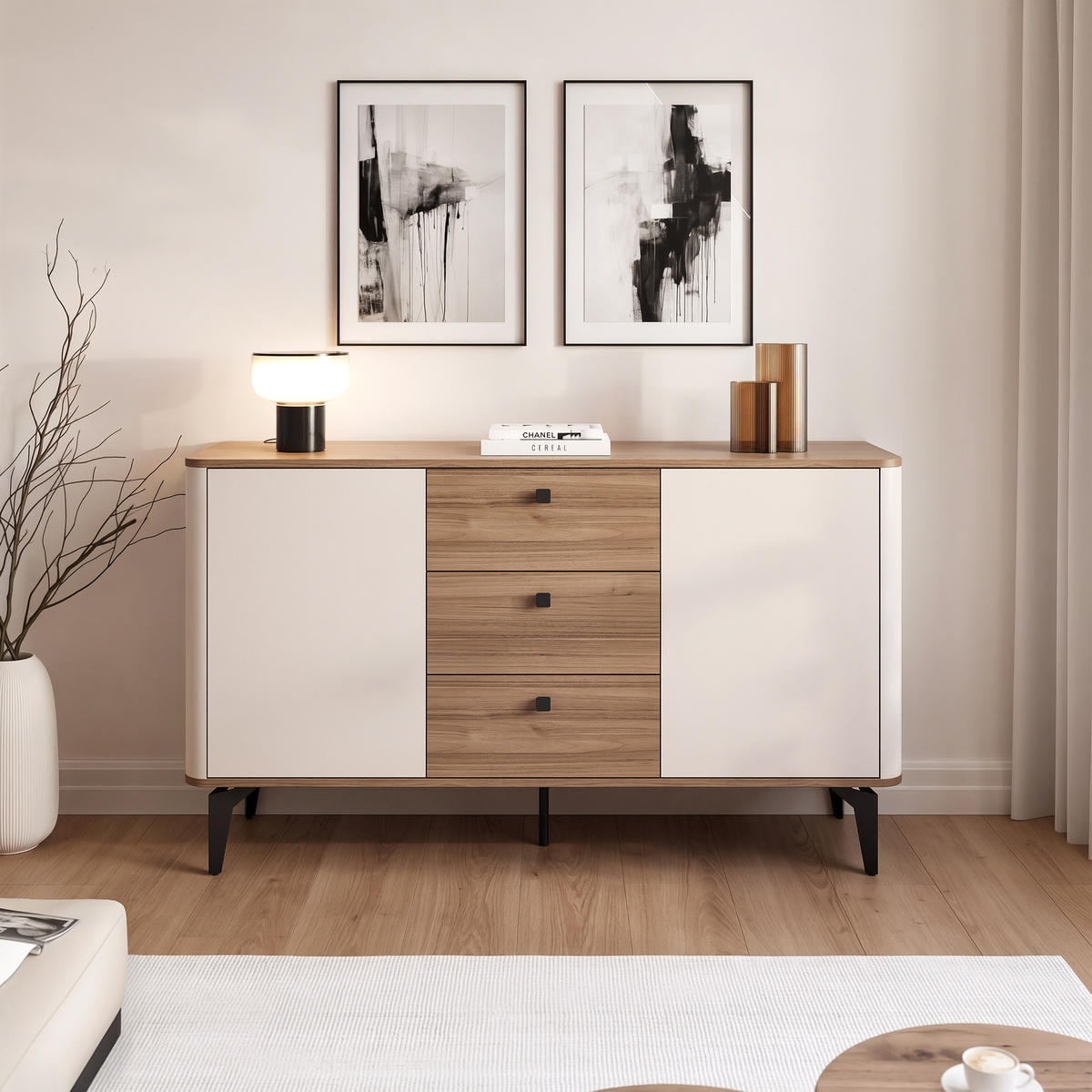 KOMMODE BELLAGIO - Kaschmir, Holzwerkstoff (140.1/140.1/40.2cm) - Idohome