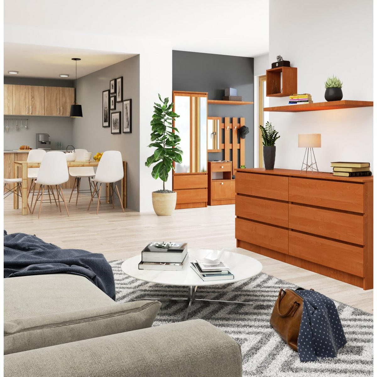 KOMMODE Erlefarben 77/160/40 - Erlefarben, Holzwerkstoff (160/77/40cm) - RAUMHIRSCH FURNITURE