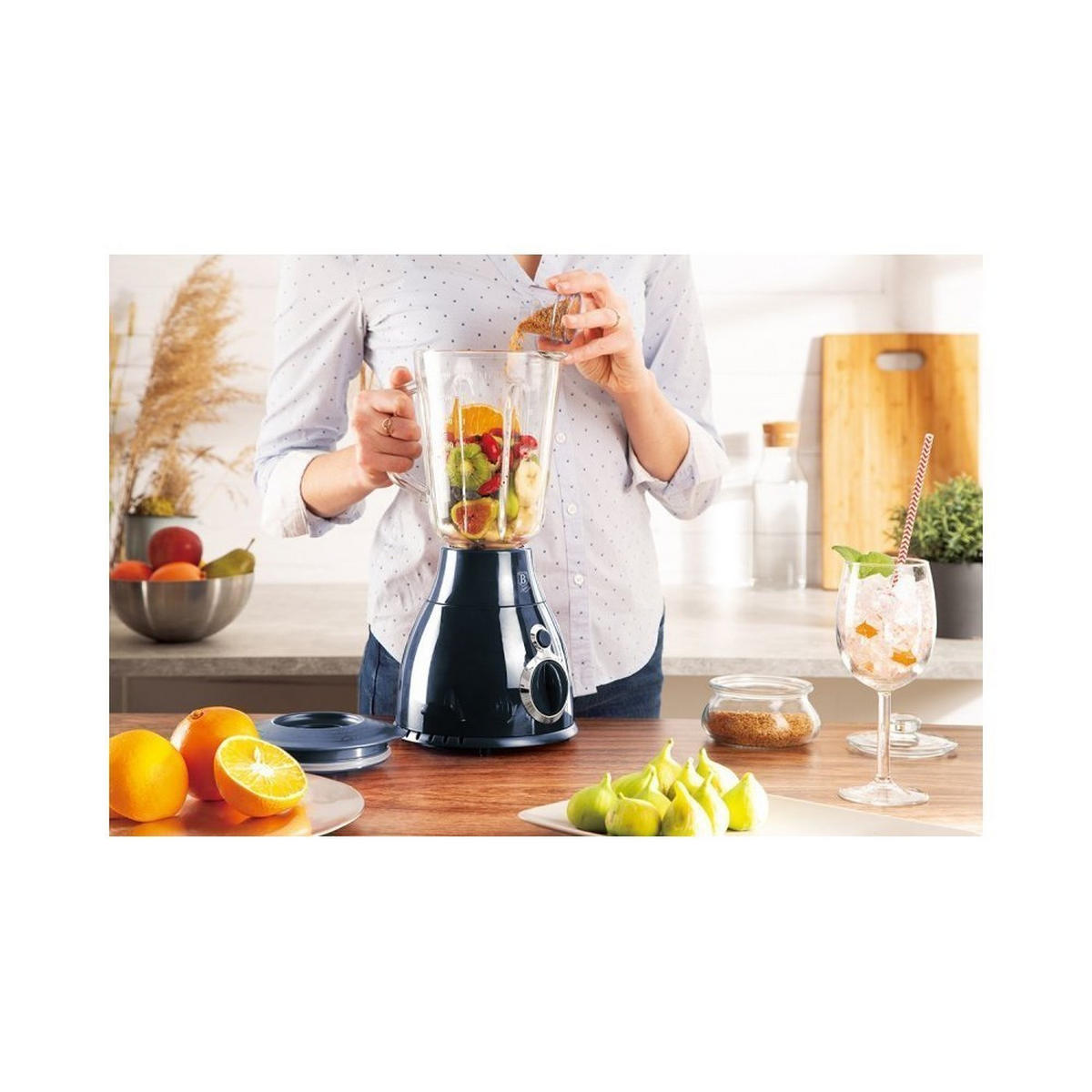 MIXER Marineblau 30/30/58 cm BH9283 - Dunkelblau, Metall (30/58/30cm) - Berlinger Haus