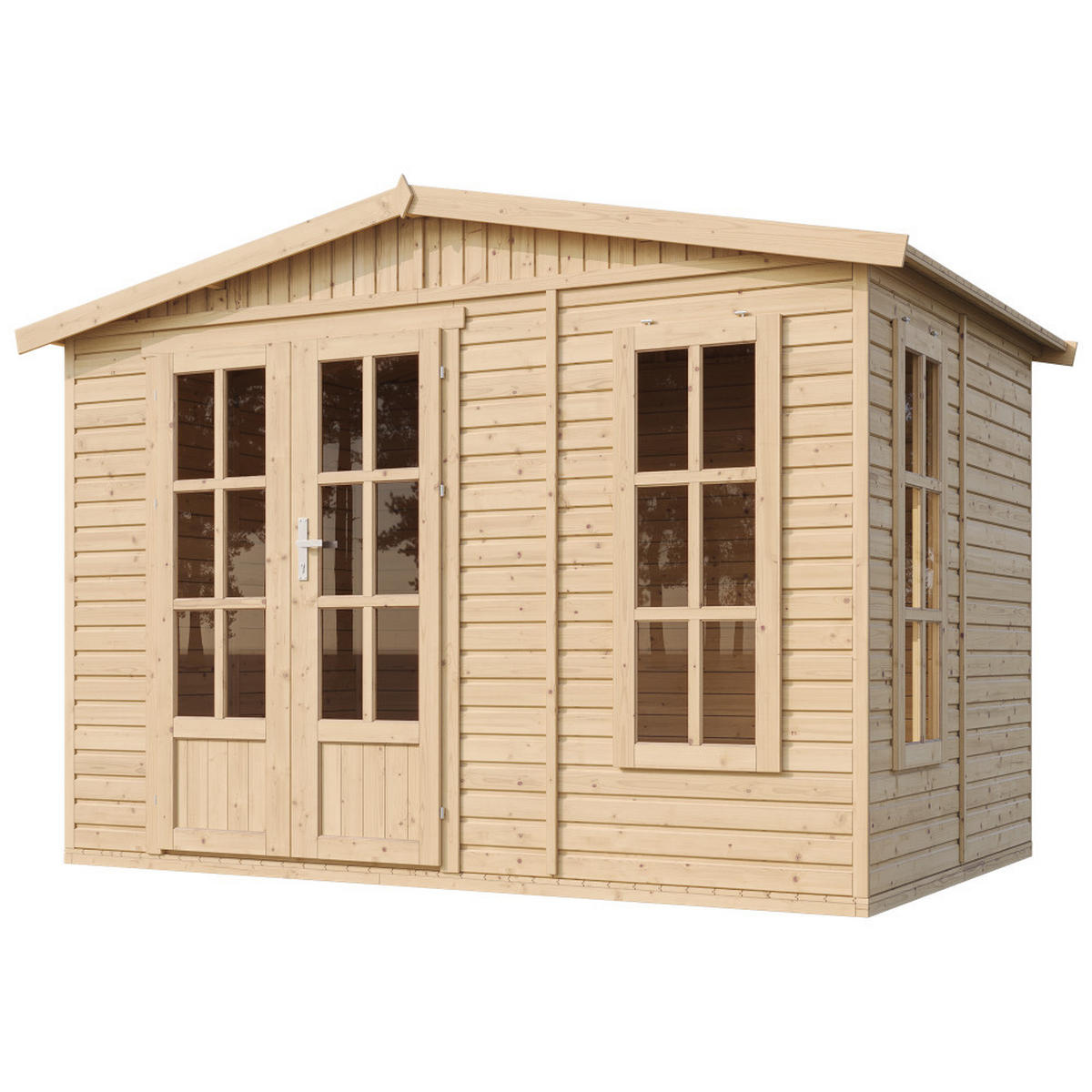 GARTEN HOLZHAUS - B332xT222xH232 cm/6m2 - M334FB - Beige, Holz (332/232/199cm) - Timbela