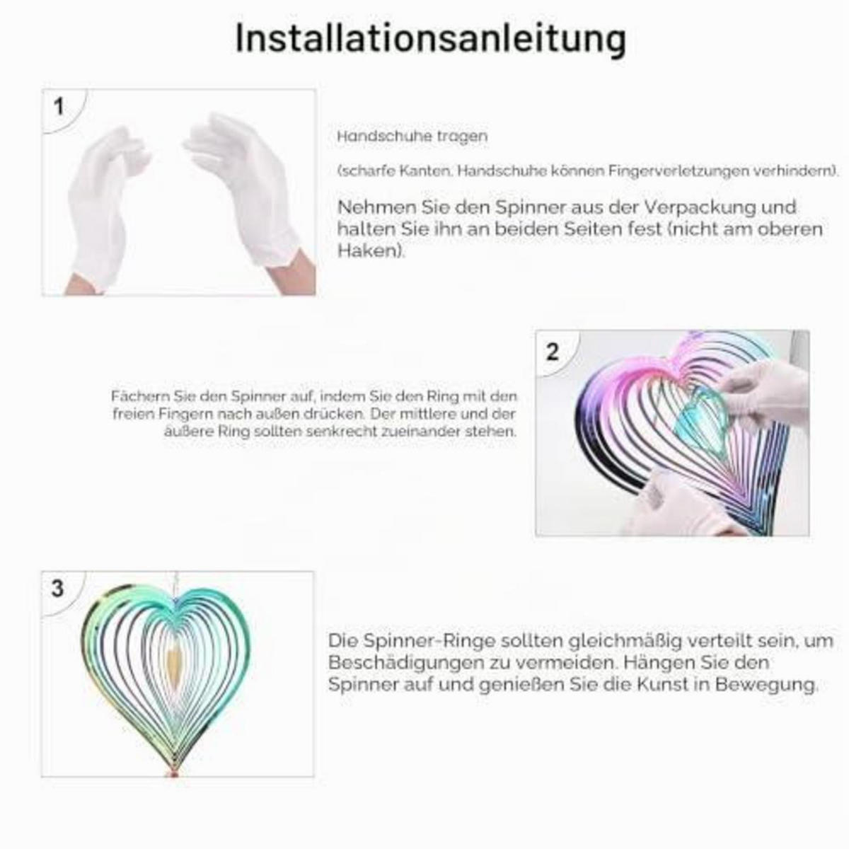 WINDSPIEL Herz Edelstahl 3D Farbverlauf - Multicolor, Metall (46.5/25/46.5cm)