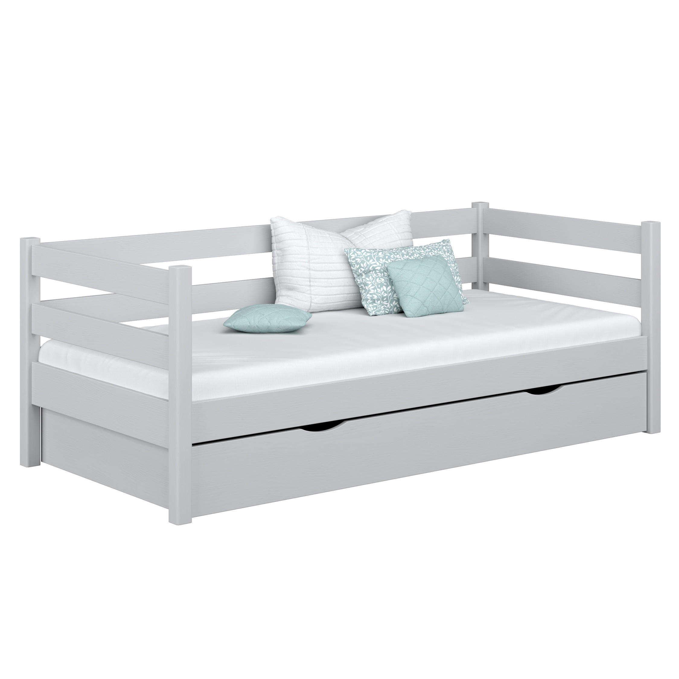 TAGESBETT mit Schublade N01 Grau 90/190 - Grau, Naturmaterialien/Holz (90/190cm) - N-Wood