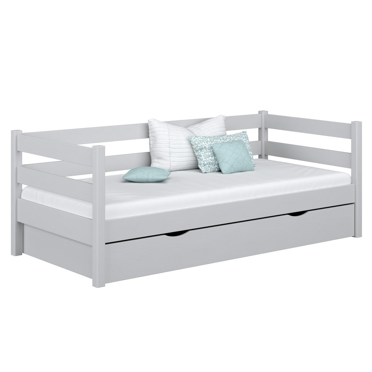 TAGESBETT mit Schublade N01 Grau 90/190 - Grau, Naturmaterialien/Holz (90/190cm) - N-Wood