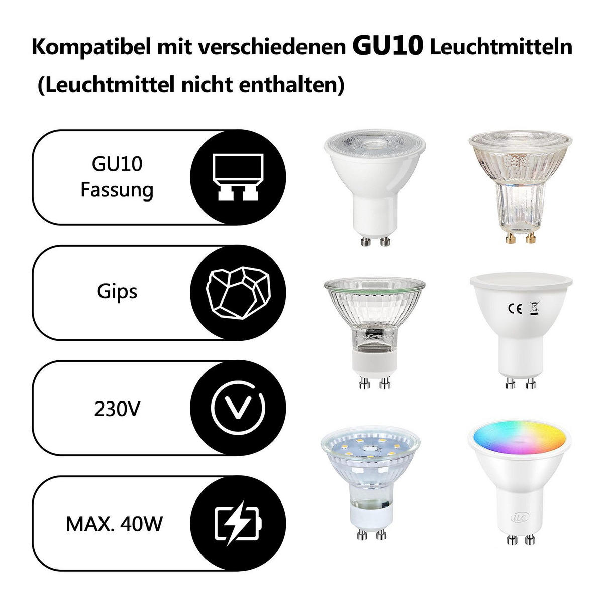 DECKENLEUCHTE Mansfield (4er-Set) 7.5/7/7 cm - Weiß, Naturmaterialien (7/7.5/7cm) - Nettlife