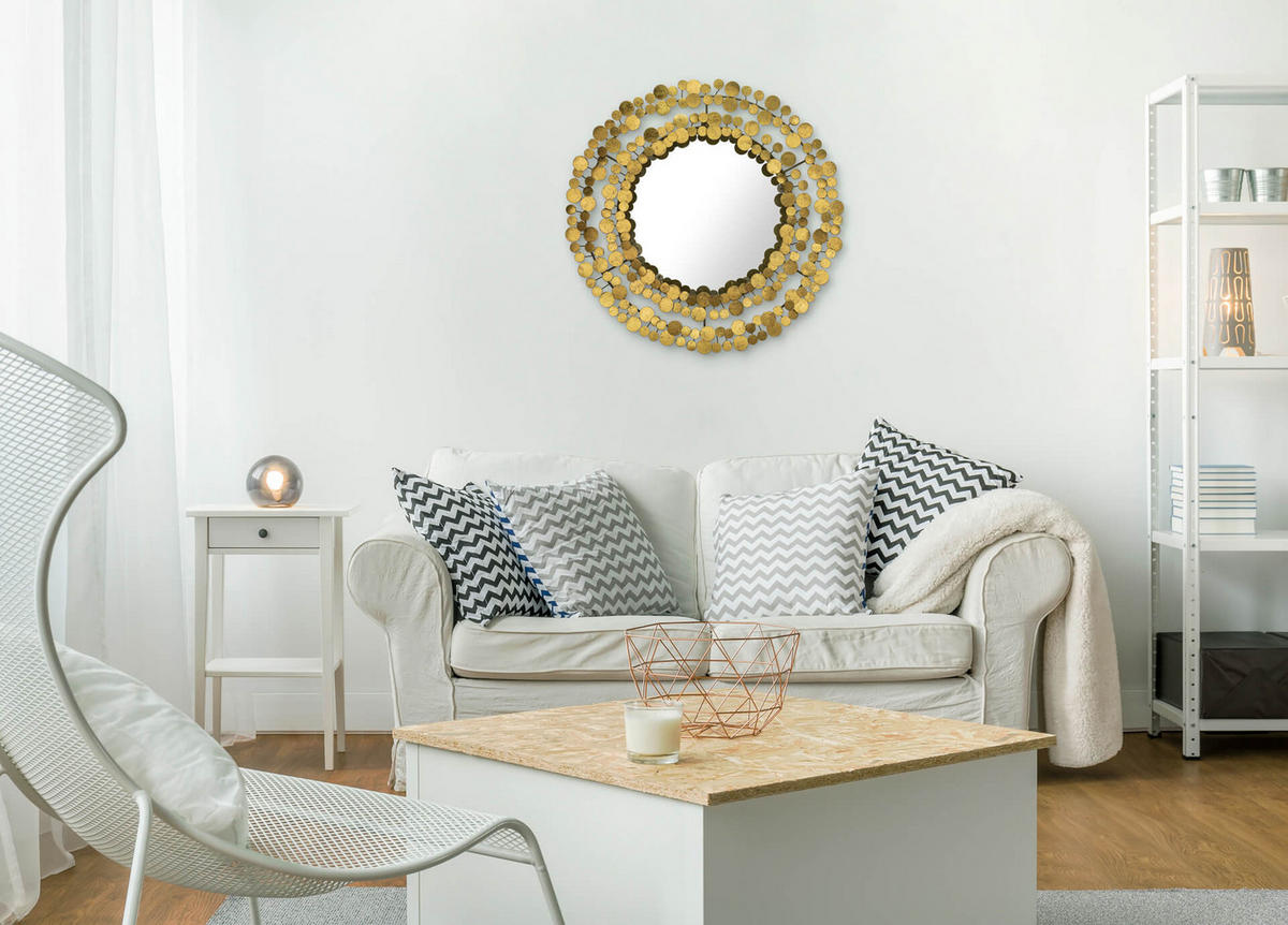 WANDSPIEGEL Gold 68/68 cm - Goldfarben, Metall (68/68/6cm) - KUNSTLOFT