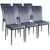 STUHL MODENA Samtbezug Metallbeine 6er Set Grau - Grau, Textil/Metall (42/96/43cm) - Albatros