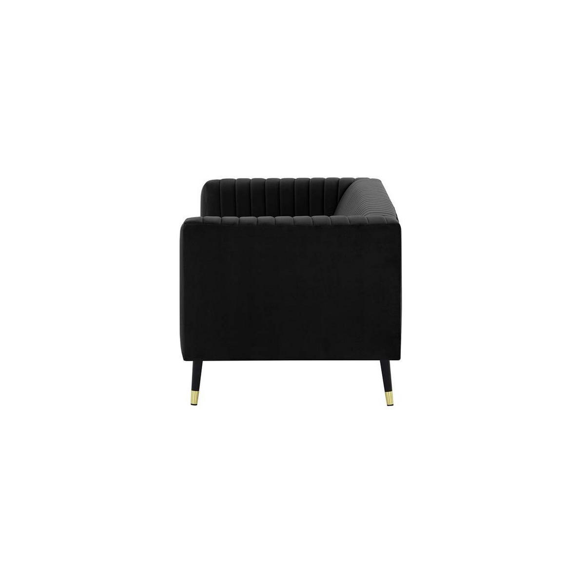 DREISITZER SOFA Slender-Velluto 20 - Schwarz, Holz/Textil (201/71/83cm) - SLF24