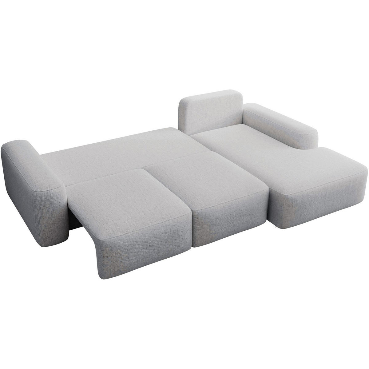 ECKSOFA Carnos mit Ballkissen, Grau Chenille, rechtsseitig - Schwarz/Grau, Kunststoff/Textil (162/264cm) - Selsey