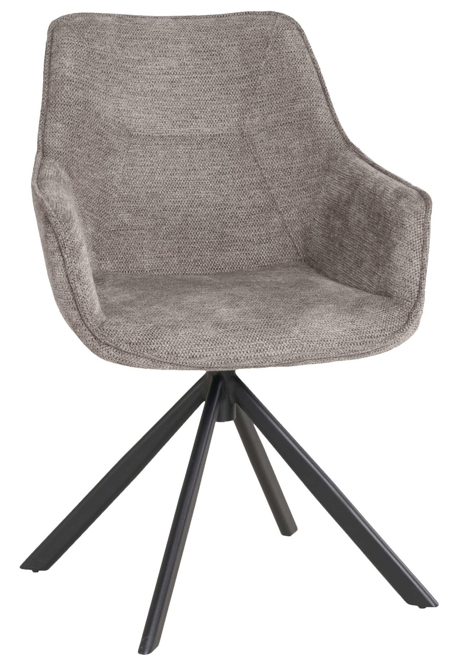 ESSZIMMERSTUHL drehbar San Carlo hellgrau - Hellgrau/Schwarz, Textil/Metall (57/87/67cm) - Mr. Deko