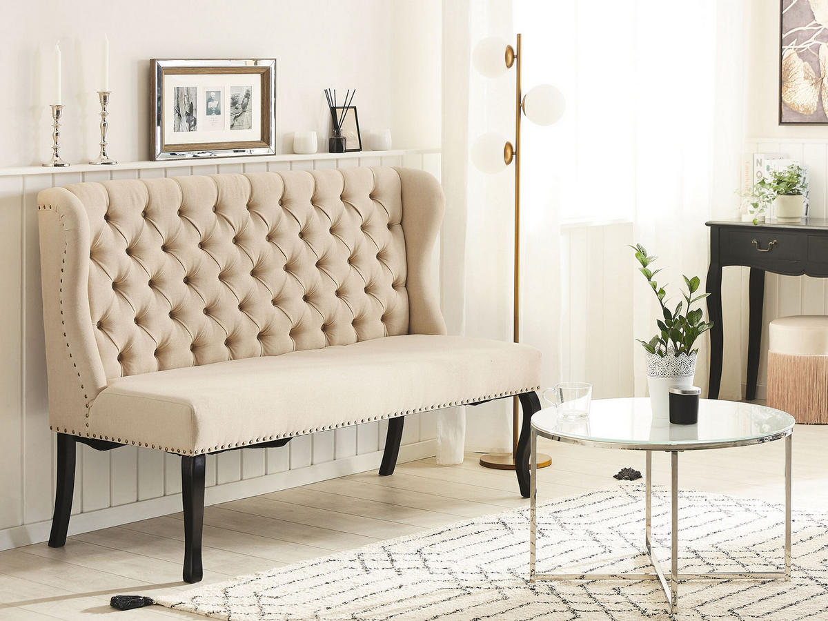 2-SITZER-KÜCHENSOFA Polsterbezug Beige Torsby - Beige, Textil (154/106/63cm) - Beliani
