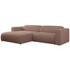 ECKSOFA PASADENA Rosa Bouclé - Links Seite - Schwarz/Rosa, Kunststoff/Textil (288/180cm) - MKS