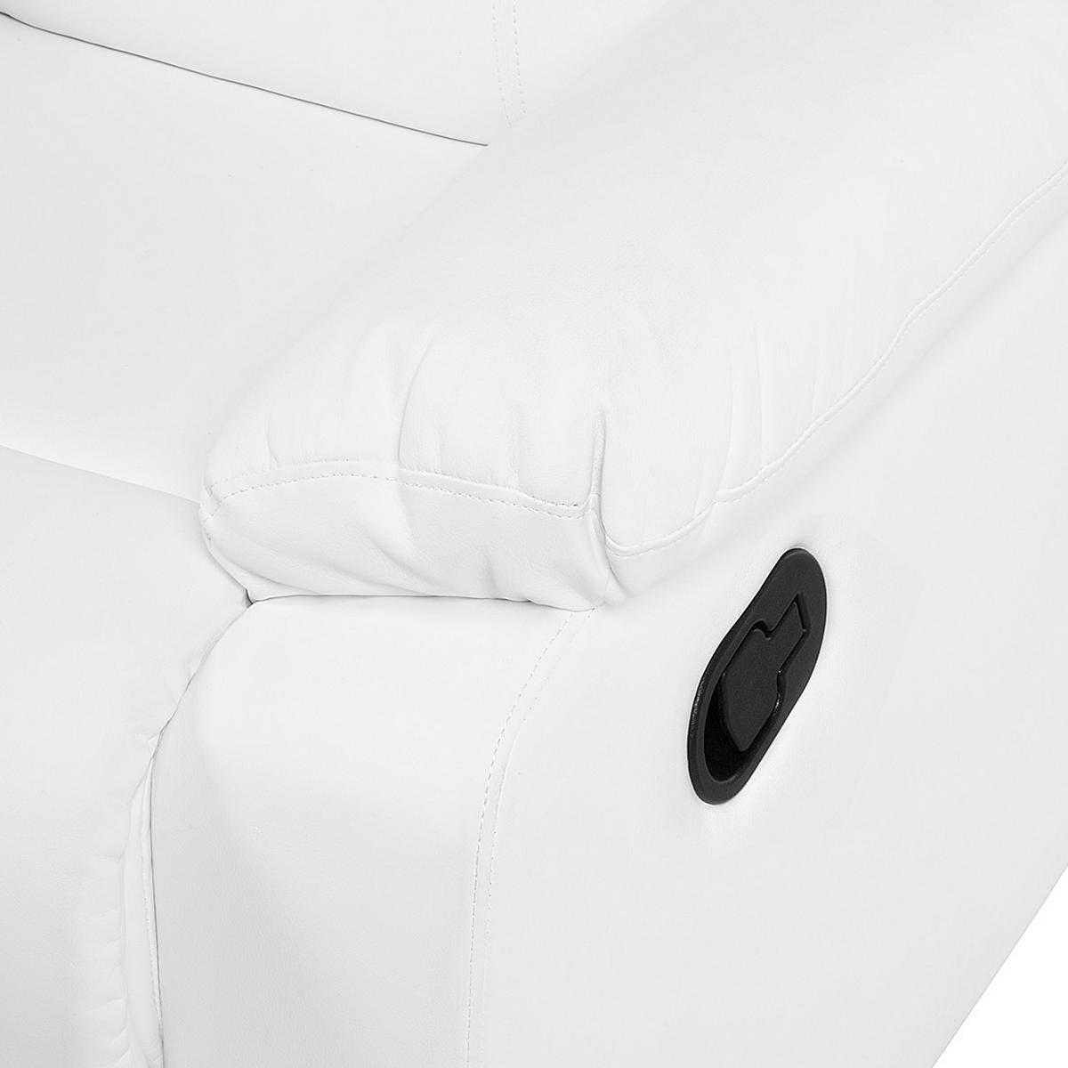 2-SITZER-SOFA Kunstleder Weiß Bergen - Weiß, Kunststoff/Textil (146/101/73cm) - Beliani