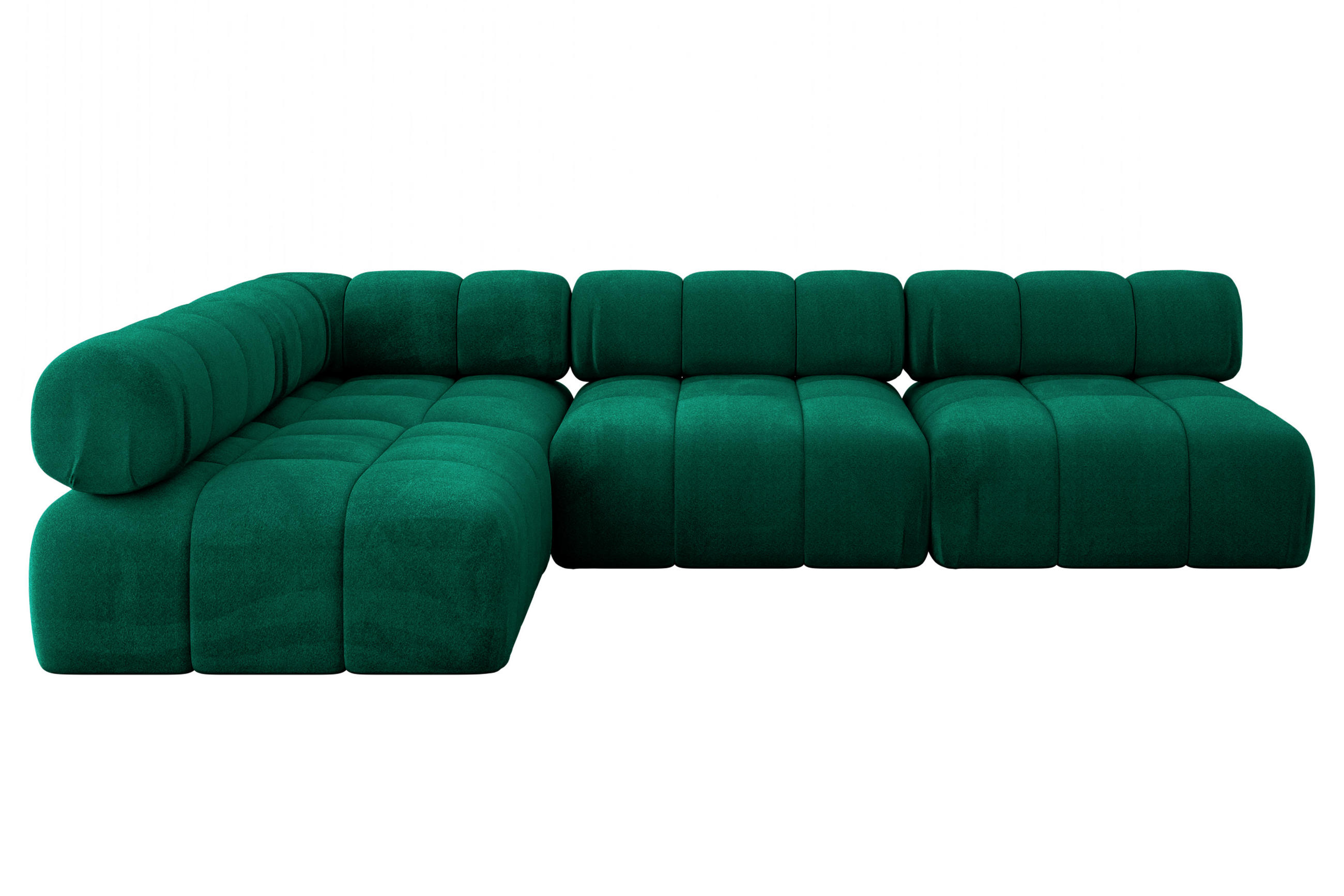 ECKSOFA modulares Sofa Samaro-L2 - 285x190x70 cm Dunkelgrün Velours - Dunkelgrün, Holzwerkstoff/Textil (285/190cm) - ALTDECOR
