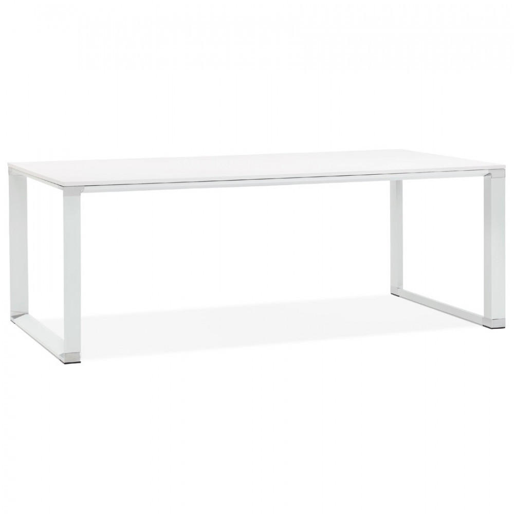 SCHREIBTISCH Weiß 200x100x74 cm - Weiß, Holz/Metall (200/100/74cm) - AlterEgo