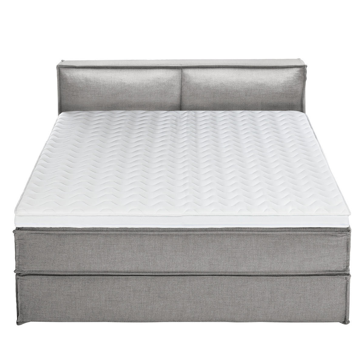 BOXSPRINGBETT mit Kopfteil - Premium - Grau, Textil (180/220cm) - home24