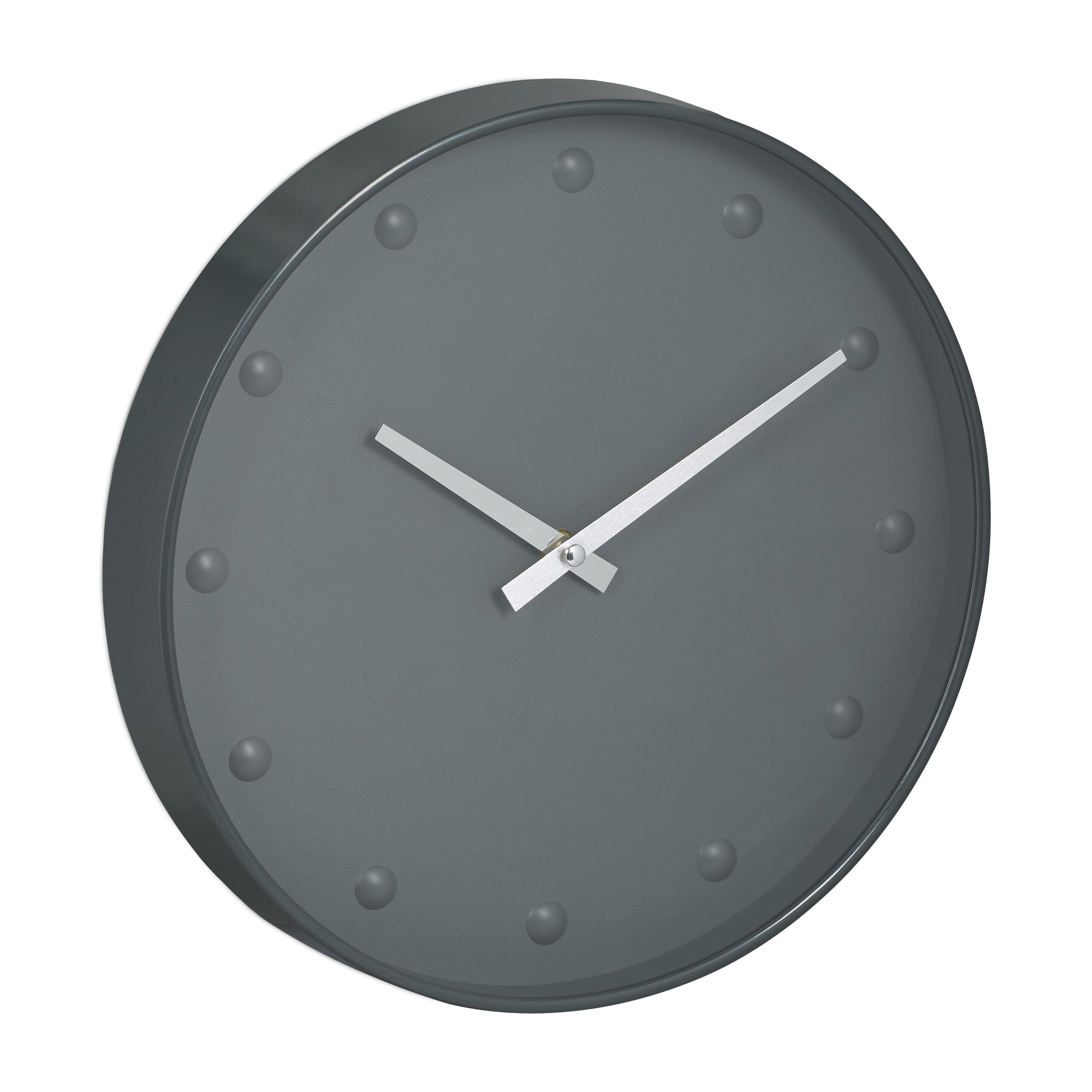 WANDUHR - Grau, Kunststoff/Metall (30/30/4cm) - Relaxdays