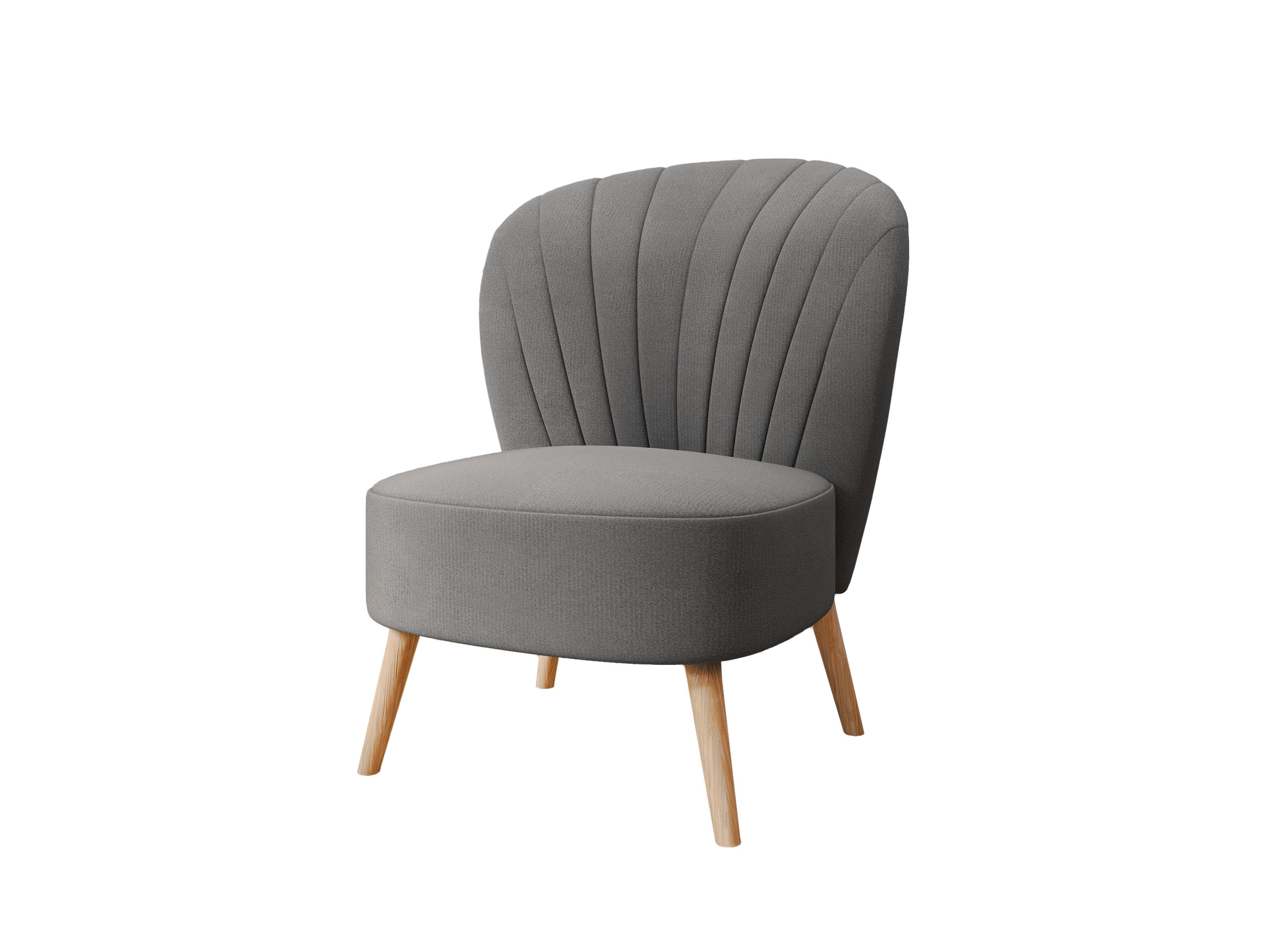 SESSEL Lumora mit Holzbeinen Grau - Grau, Holz (68/82/78cm) - Panda Möbel
