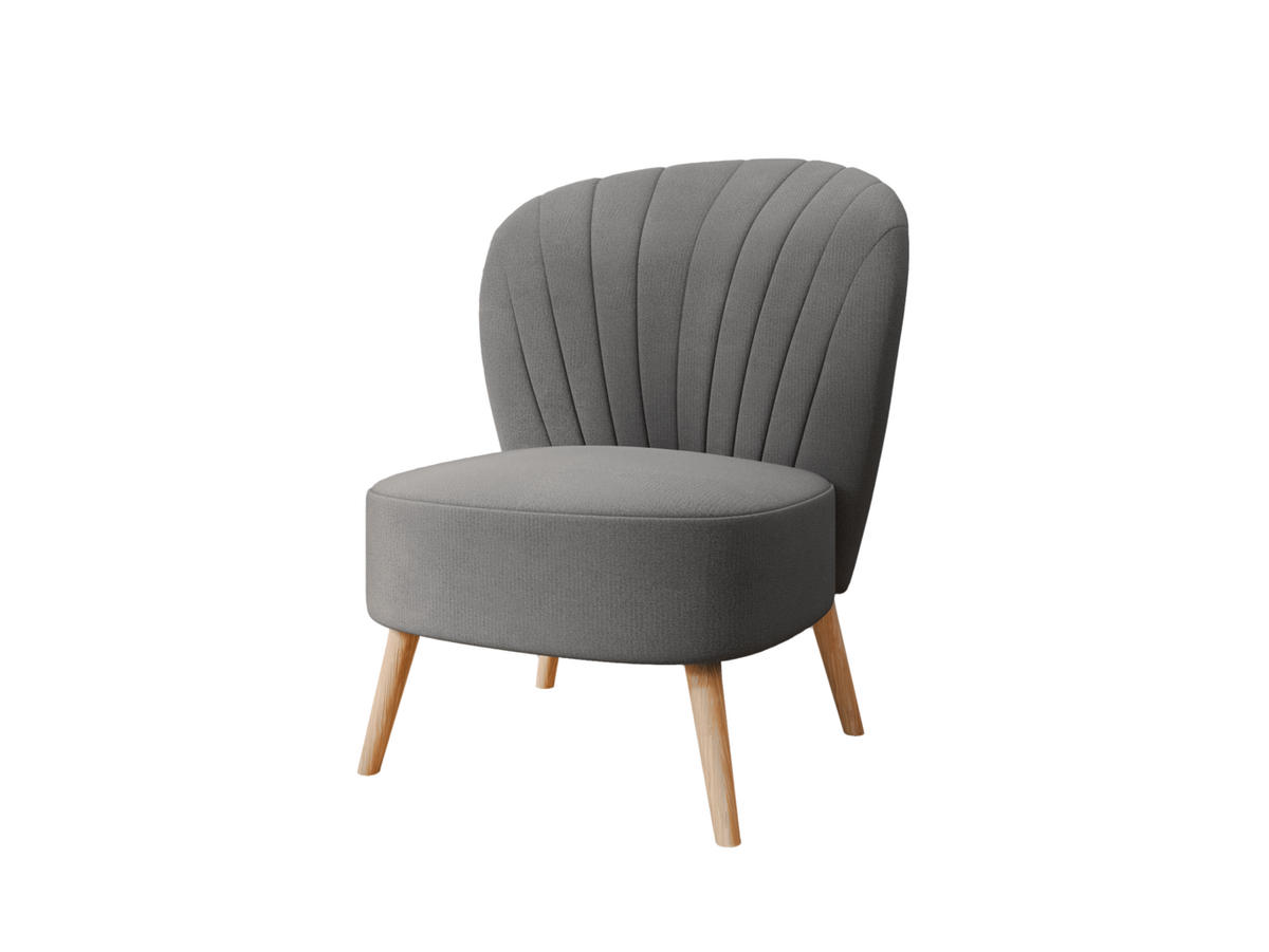 SESSEL Lumora mit Holzbeinen Grau - Grau, Holz (68/82/78cm) - Panda Möbel