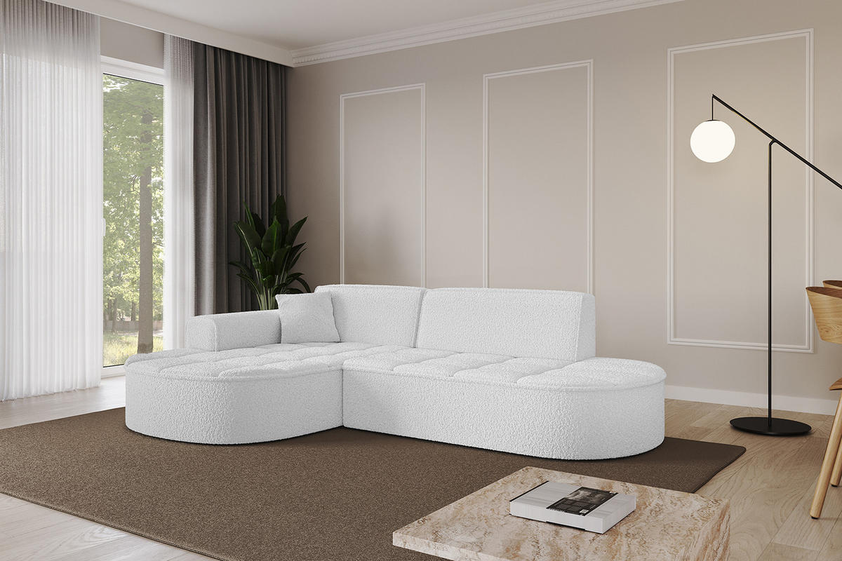 ECKSOFA Ottomane Links TARO-L1 - 243x171x79,5 cm Weiß - Weiß, Holzwerkstoff/Textil (243/171cm) - ALTDECOR