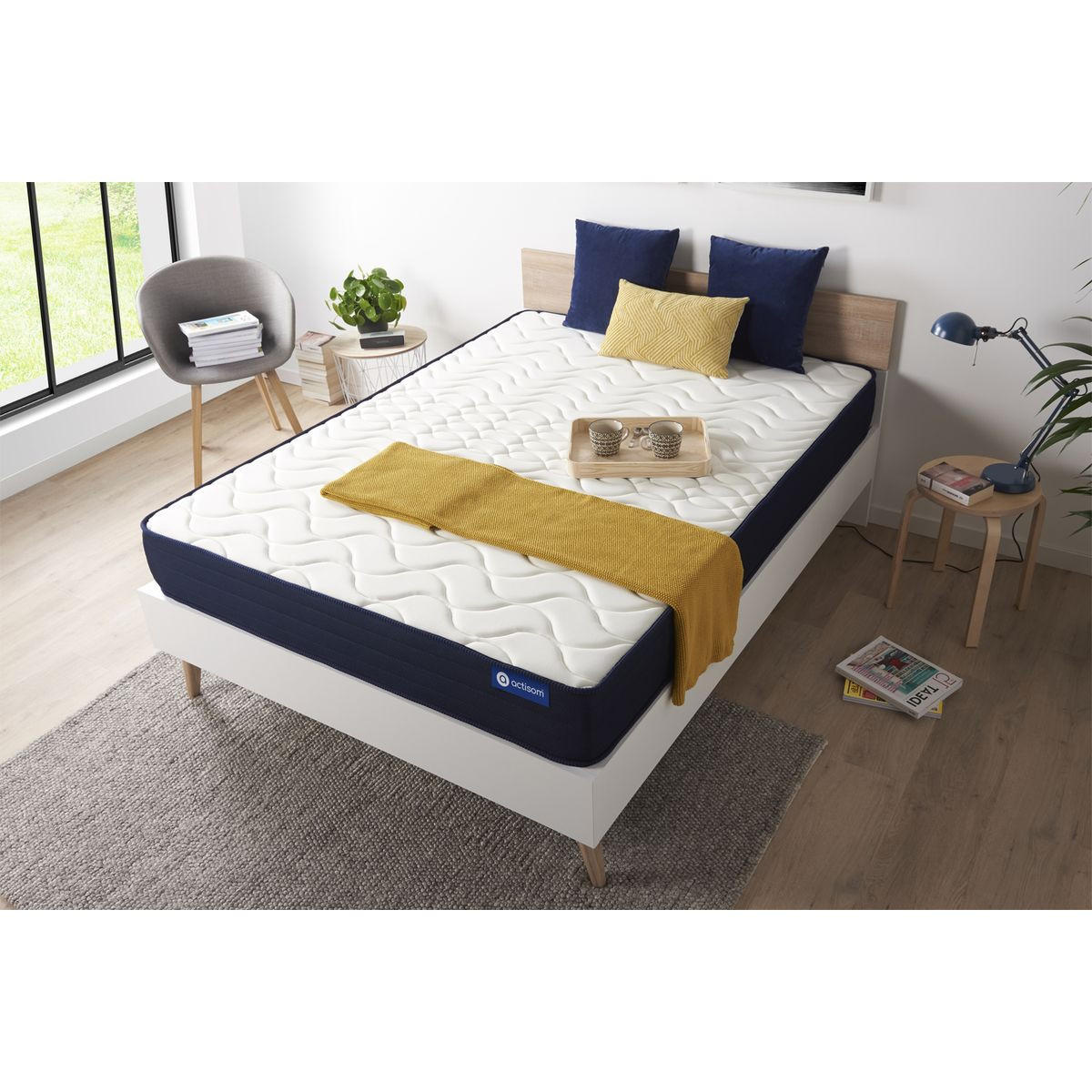 MATRATZE Actilatex sleep Latex und Memory-Schaum 200 x 200 cm h1 - Weiß, Textil (200/200cm) - ACTISOM
