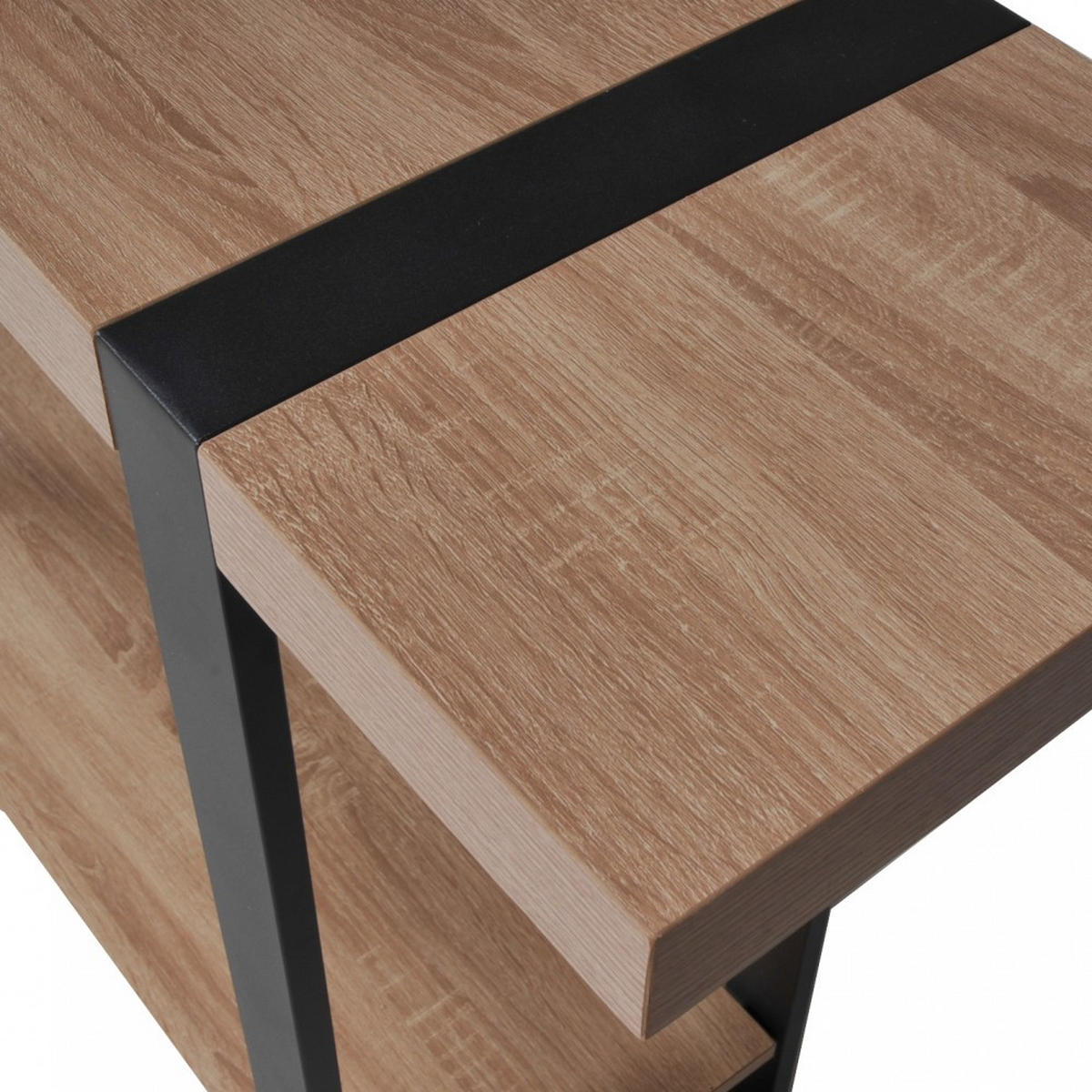 KONSOLENTISCH SINTRA /120X30 cm - Gebleichte Eiche Dekor und schwarzes Metall - Sonoma Eiche, Holzwerkstoff (80/80/20cm) - Weber Industries