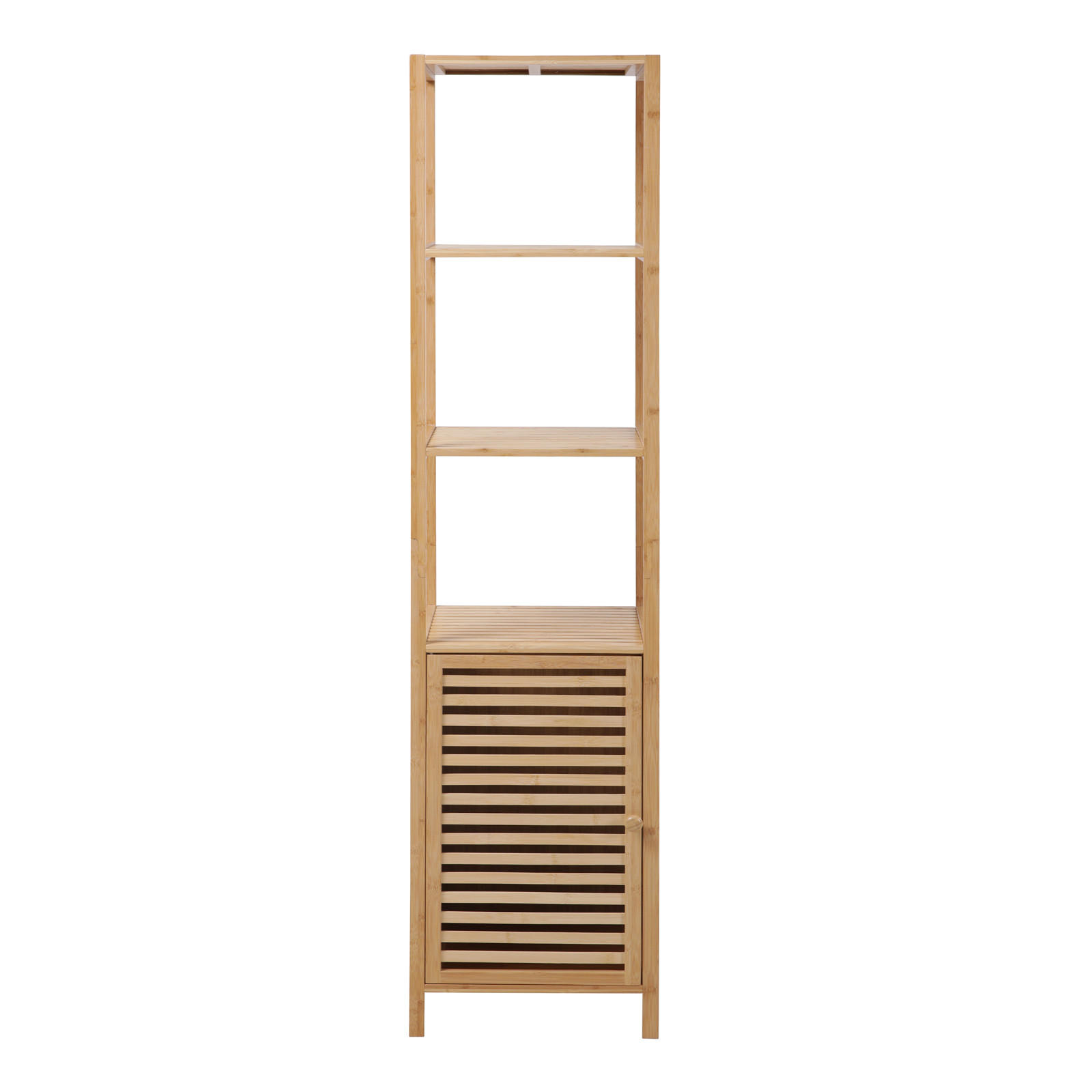 BADREGAL Bambus L mit Tür Natur - Beige, Holz (41/165/36cm) - SVITA