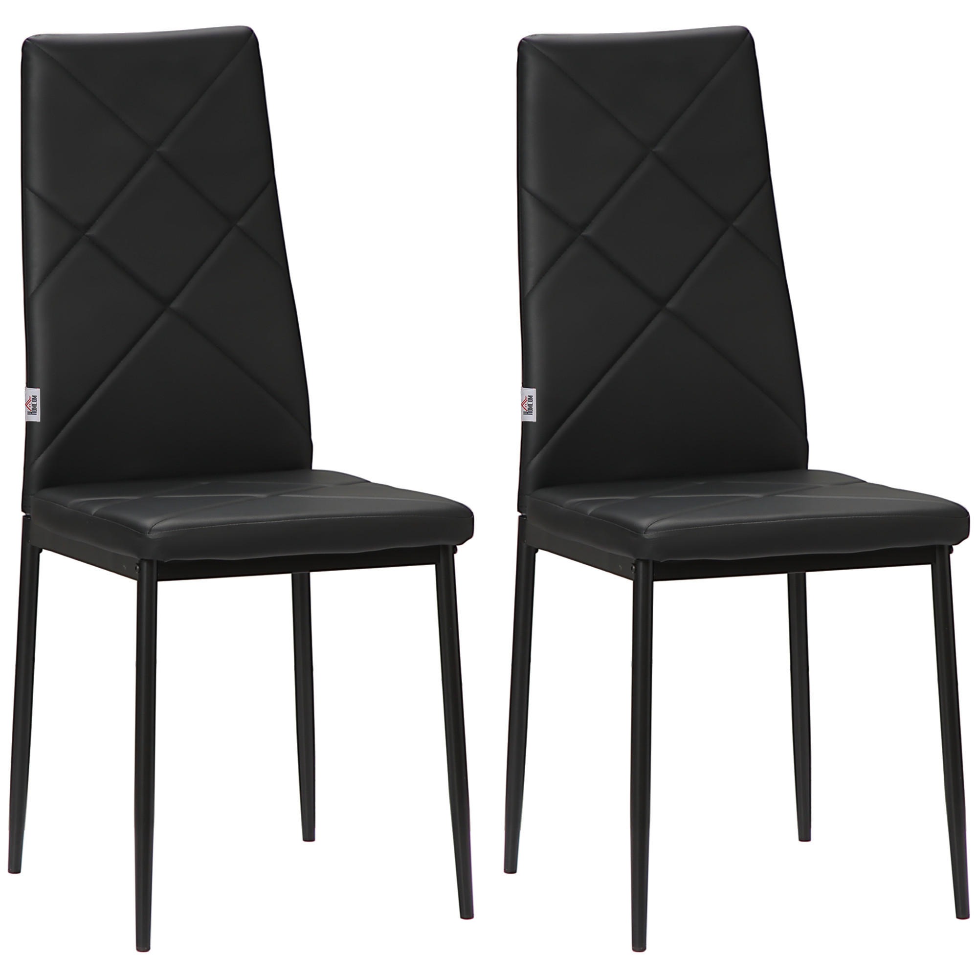 ESSZIMMERSTÜHLE 2er-Set DE-13329 hohe Rückenlehne Schwarz - Schwarz, Metall (50/97/41cm) - ComfortXL