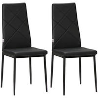 ESSZIMMERSTÜHLE 2er-Set DE-13329 hohe Rückenlehne Schwarz - Schwarz, Metall (50/97/41cm) - ComfortXL