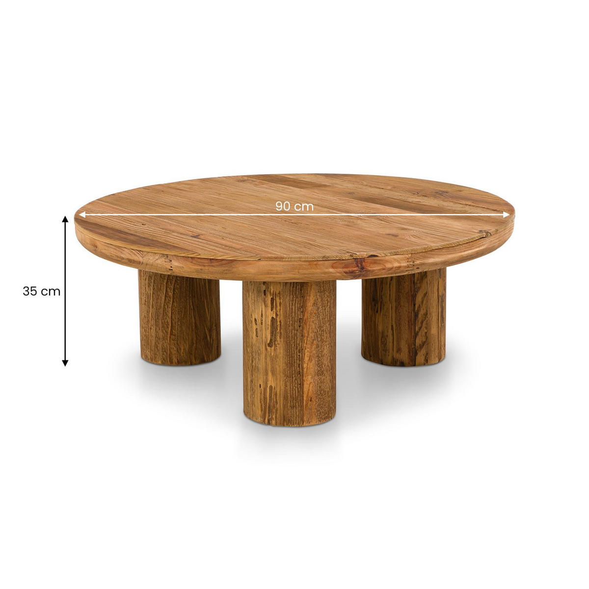 COUCHTISCH SAKATA natur - Naturfarben, Holz (90/90/36cm) - IDIMEX