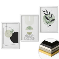 WANDBILDER 3er-Set - 40x60 cm Weißer Rahmen - Abstrakte Pflanzenformen - Weiß, Kunststoff (40/60cm) - ArtPrintCave