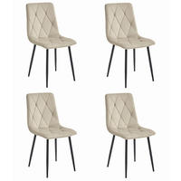 ESSZIMMERSTUHL 4er Set Beige Velours, Gepolsterte Sitzfläche, Modernes Design - Beige, Textil (51/86/56cm) - Best For Home