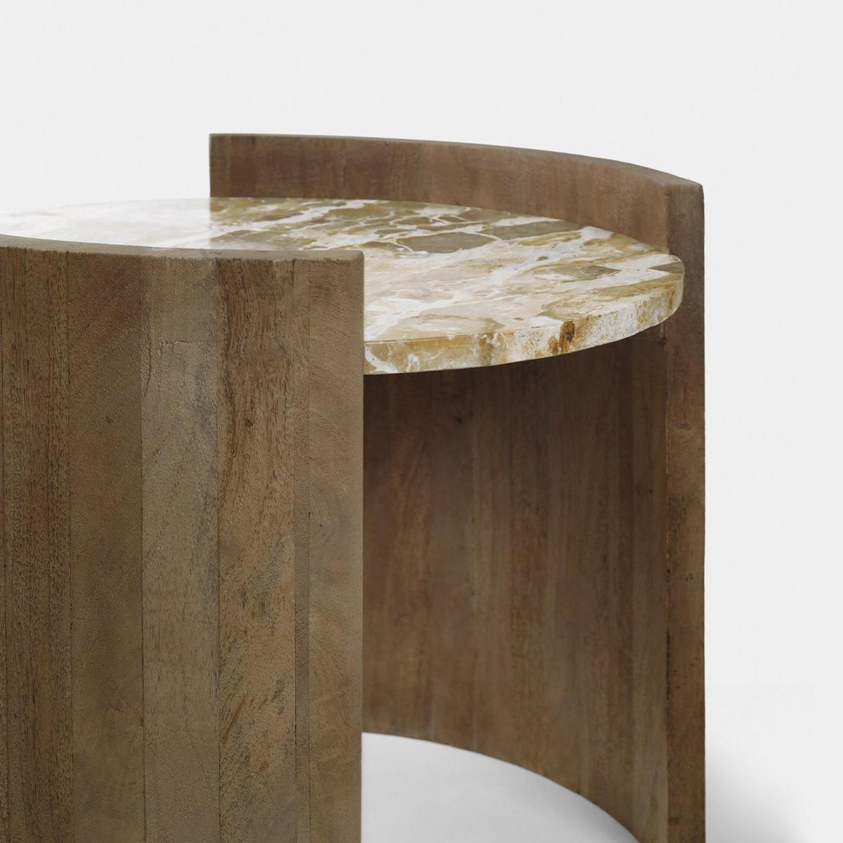 BEISTELLTISCH Loan Beige 52 cm x 46 cm - Beige, Stein (52/46/52cm) - Klast Home