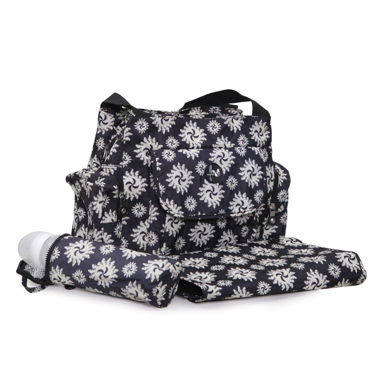 WICKELTASCHE Karina Wickelunterlage, Isoliertasche, Fronttasche, Rückentaschen, Polyester - Schwarz, Textil (39/29/16cm) - Cangaroo