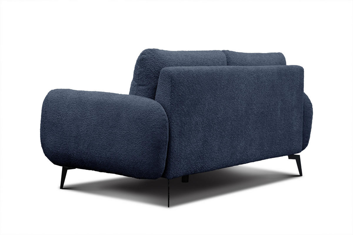 SOFA FEBE 2-Sitzer, marineblau - Blau/Schwarz, Holz/Textil (160/82/96cm) - Courtois Laville