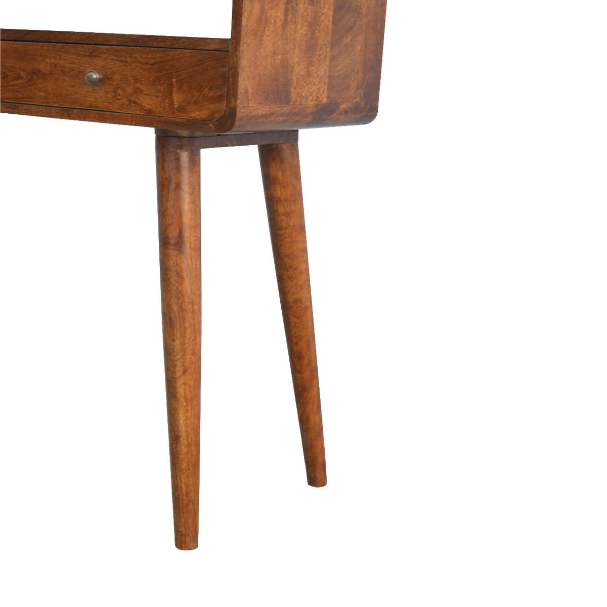 KONSOLENTISCH im Kastanienholz-Finish - Messingfarben/Braun, Holz/Metall (35/90/90cm) - Artisan Furniture