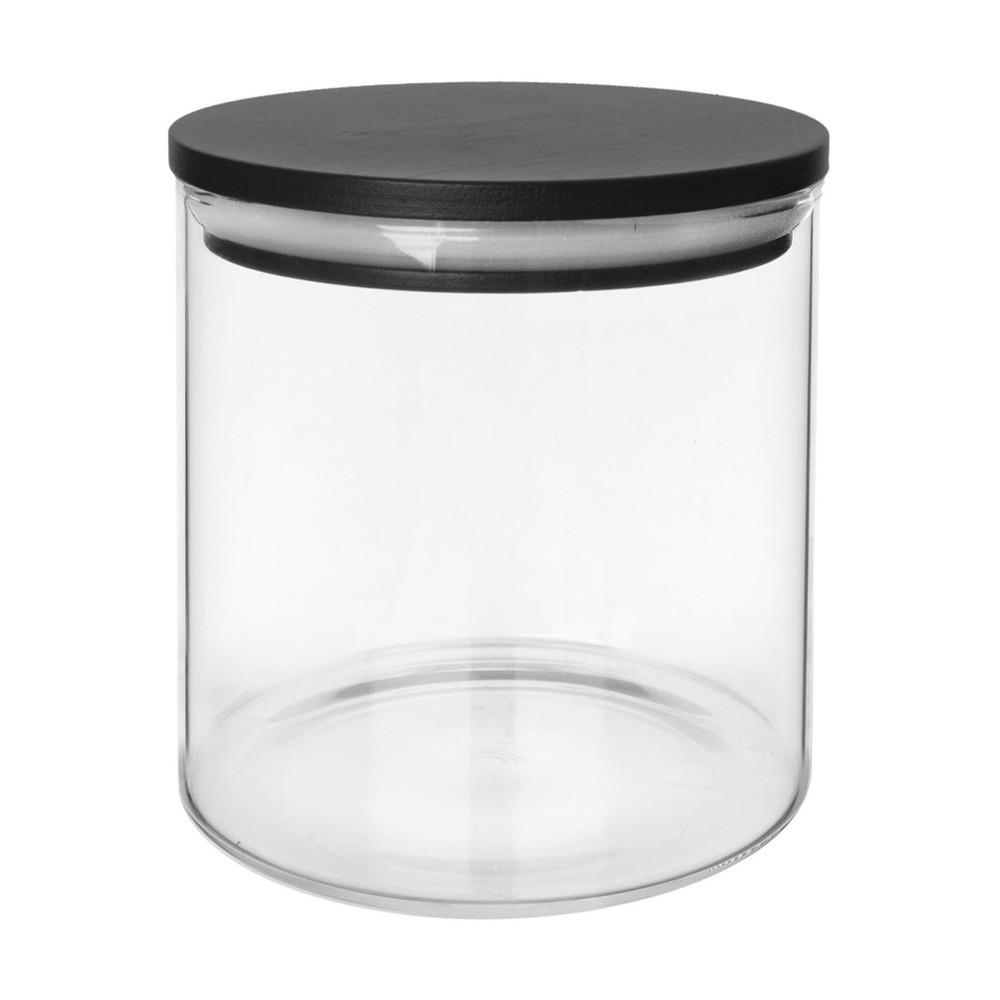 VORRATSGLAS Black-Design 450 ml Transparent - Transparent, Glas (9/9/9cm) - Orion 